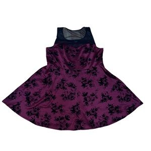 Maroon sleeveless floral dress size 3X